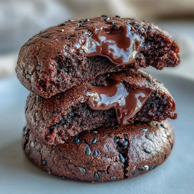 Warm black sesame brownie cookies, a delightful chocolatey dessert easily made.