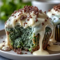 Vibrant green velvet cupcakes topped with swirls of rich cream cheese frosting, perfect for festive St. Patrick's Day celebrations.