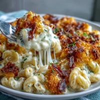 Creamy Southern-style baked mac and cheese with a golden cheddar crust, rich and cheesy, perfect for family dinners or potlucks.