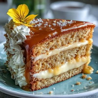 Mother's Day Lemon Curd Layer Cake adorned with delicate edible flowers.