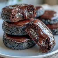 Fudgy black sesame brownie cookies, rich and slightly nutty, perfectly baked.